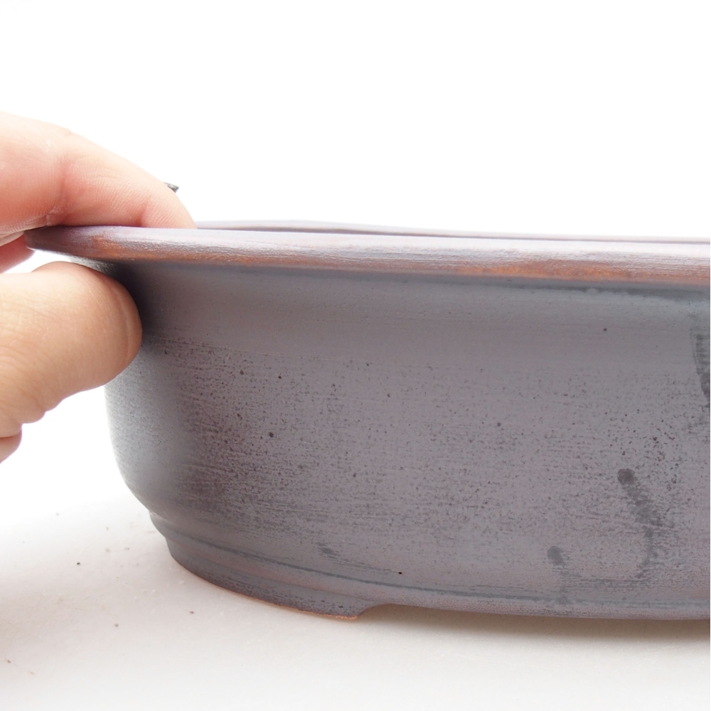 Bonsaischale aus Keramik 23 x 19,5 x 7 cm, metallfarben