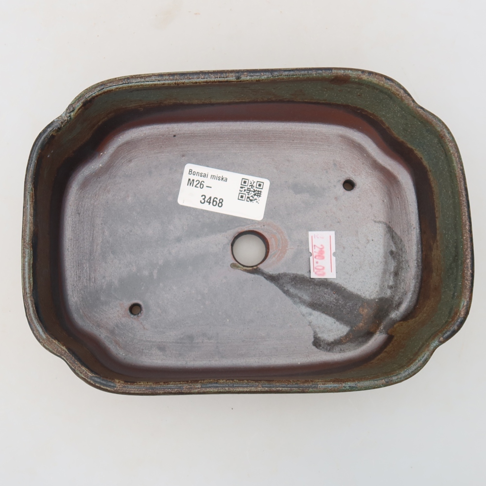 Keramik-Bonsai-Schale 18,5 × 13 × 5 cm, Farbe: grün
