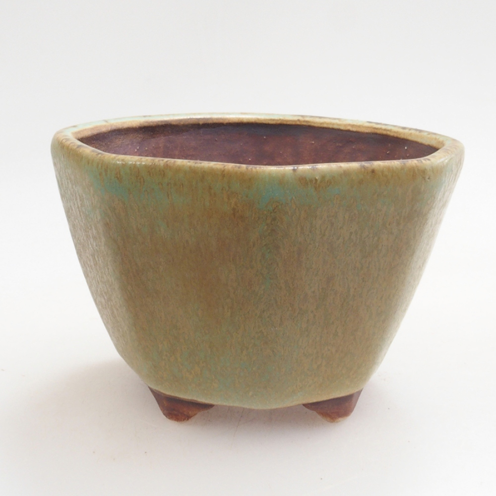 Bonsaischale aus Keramik 10 x 8,5 x 4 cm, braun