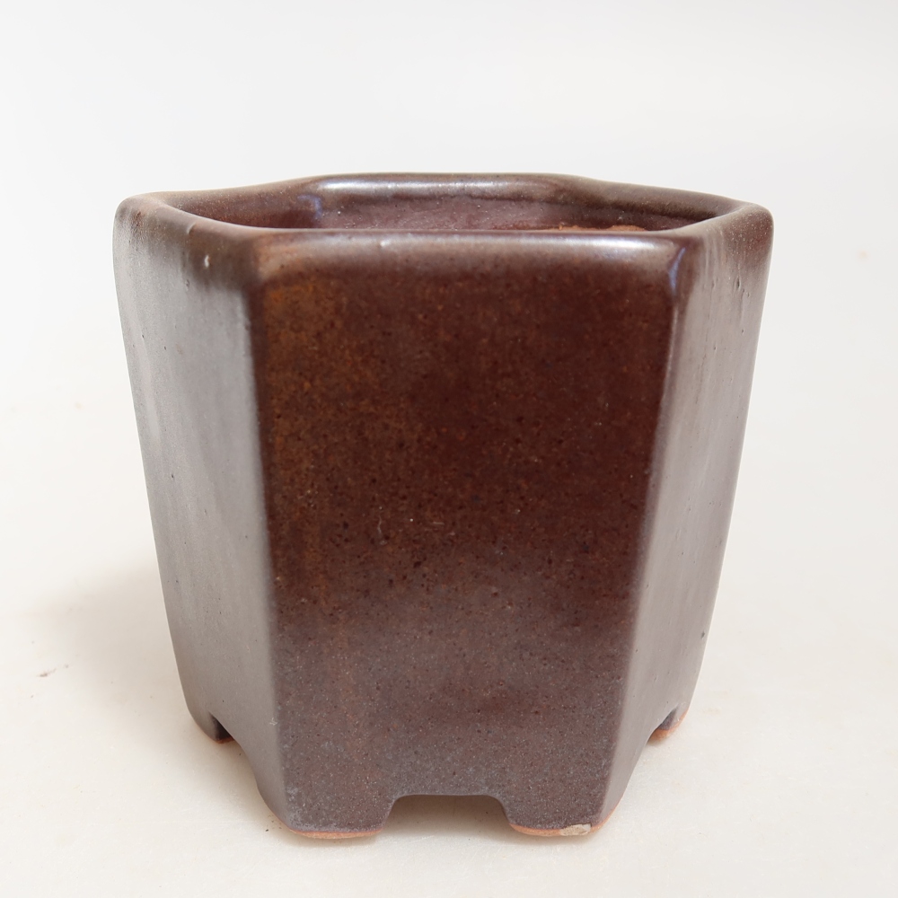 Keramik-Bonsai-Schale 9 x 8,5 x 8 cm, Farbe: braun