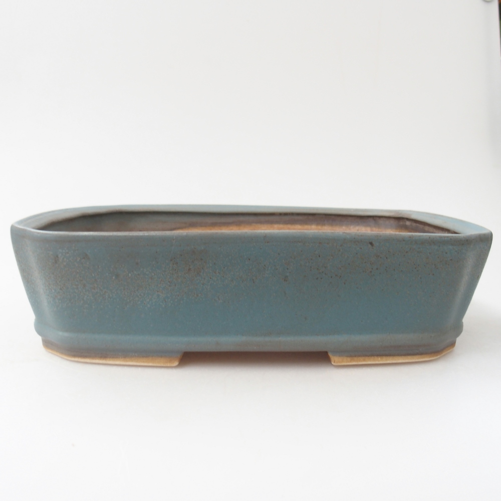 Bonsaischale aus Keramik 24,5 x 21,5 x 6,5 cm, Farbe blau