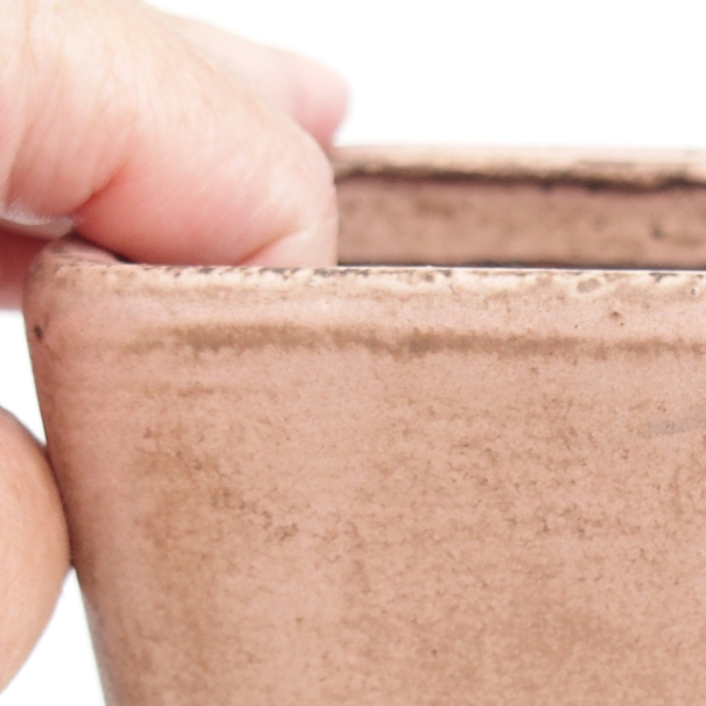 Bonsaischale aus Keramik 10 x 10 x 12 cm, rosa