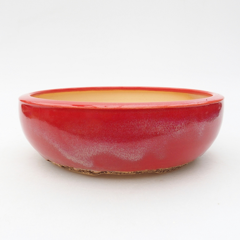 Bonsaischale aus Keramik 18 x 18 x 5,5 cm, Farbe rot