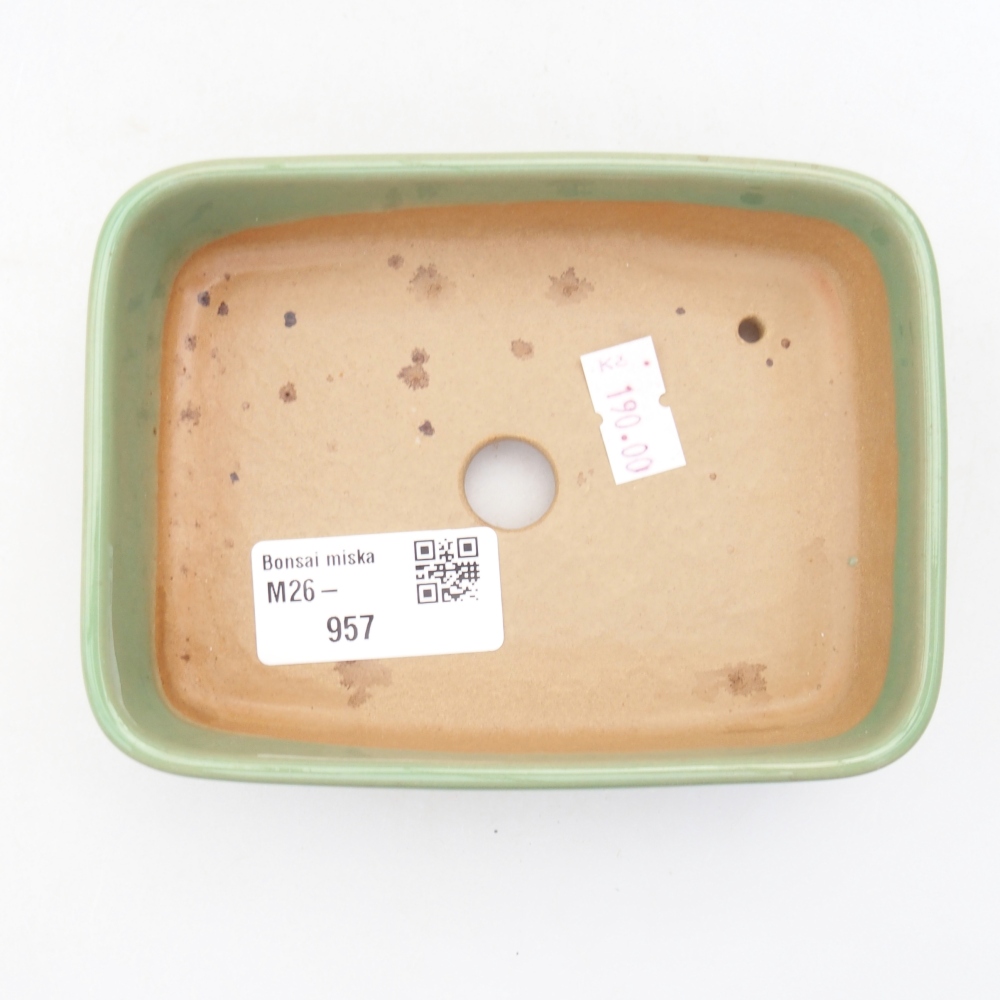 Bonsaischale aus Keramik 12,5 x 9 x 3,5 cm, grün