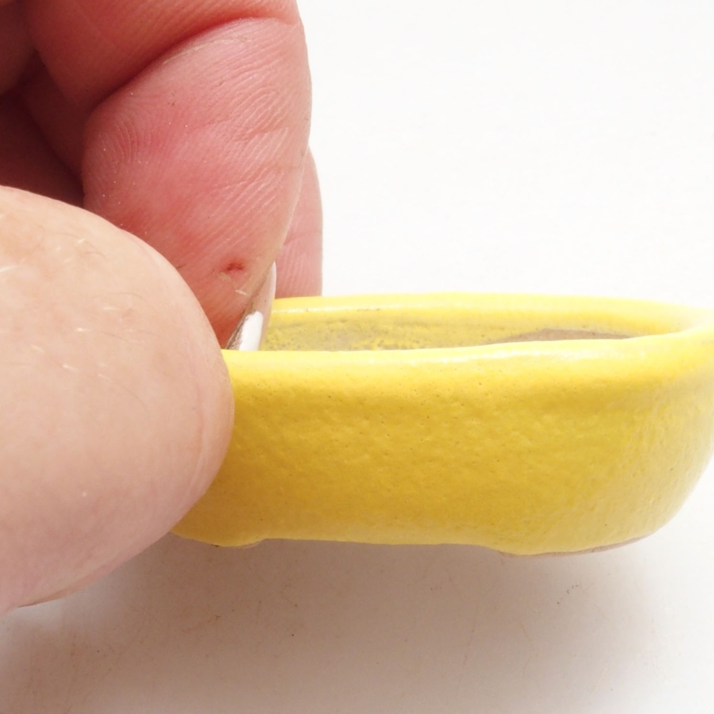 Bonsaischale aus Keramik 4 x 3 x 1,5 cm, gelb