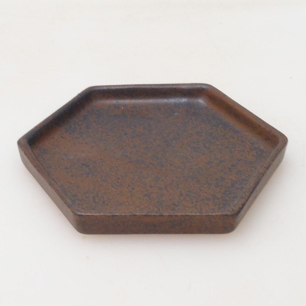 Bonsai Sechseck D3 - 11 x 9,5 x 1 cm - braun