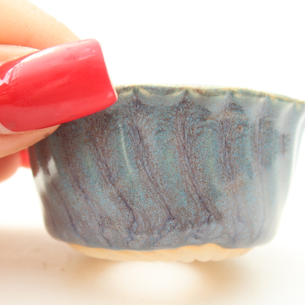 Keramik-Bonsai-Schale, 5,5 x 5,5 x 3 cm, Farbe: Grau