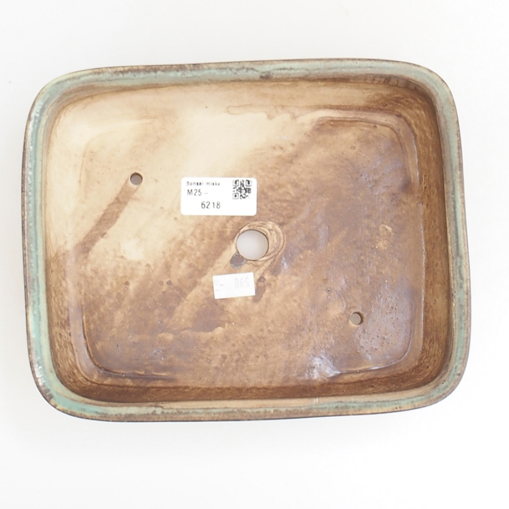 Bonsaischale aus Keramik 21,5 x 17,5 x 5,5 cm, grün