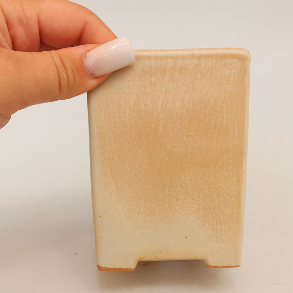 Keramik-Bonsai-Schale 7,5 x 7,5 x 10 cm, Farbe: Beige