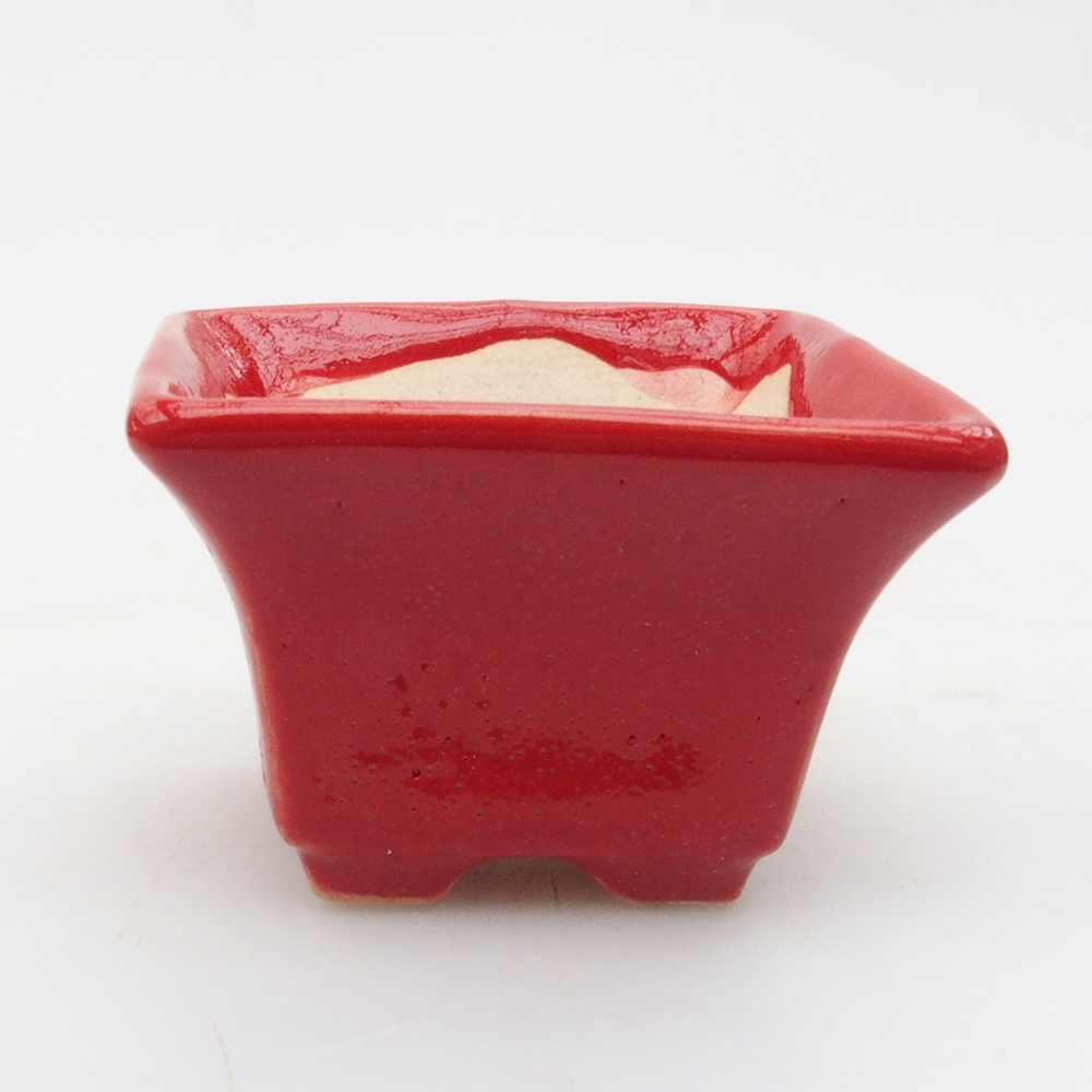 Mini-Bonsaischale 5,5 x 5,5 x 3,5 cm, Farbe rot