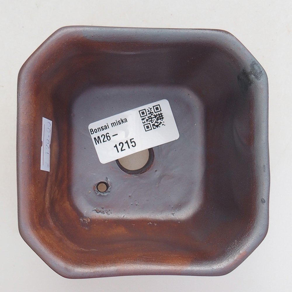 Bonsaischale aus Keramik 10 x 10 x 6 cm, metallfarben