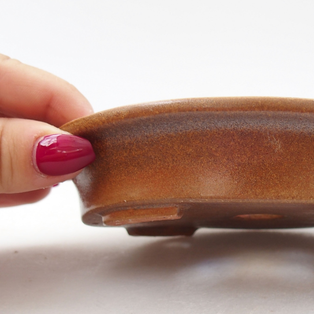 Bonsaischale aus Keramik 13 x 11 x 3 cm, braun