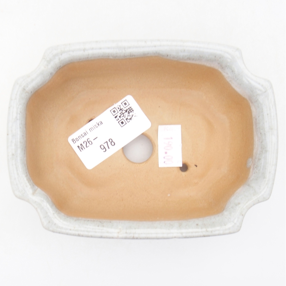 Bonsaischale aus Keramik 11,5 x 8,5 x 4 cm, Farbe beige