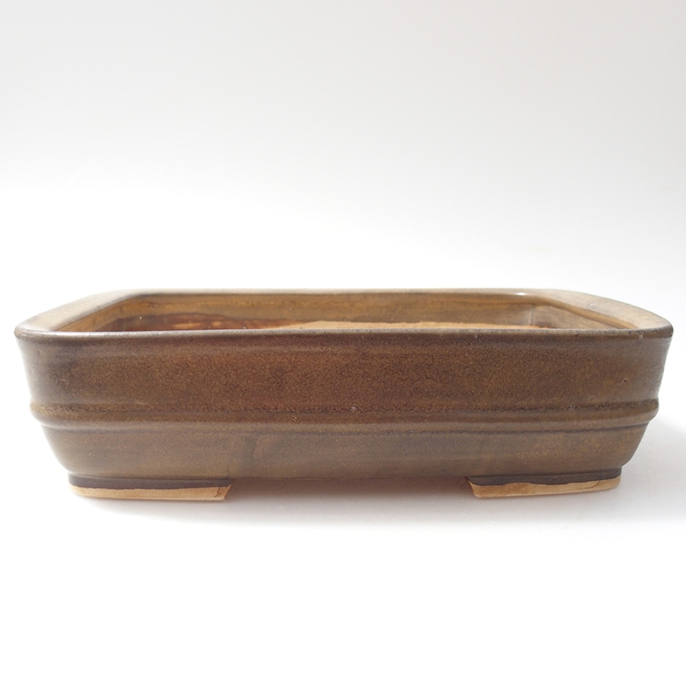 Bonsaischale aus Keramik 22 x 19 x 5,5 cm, braun