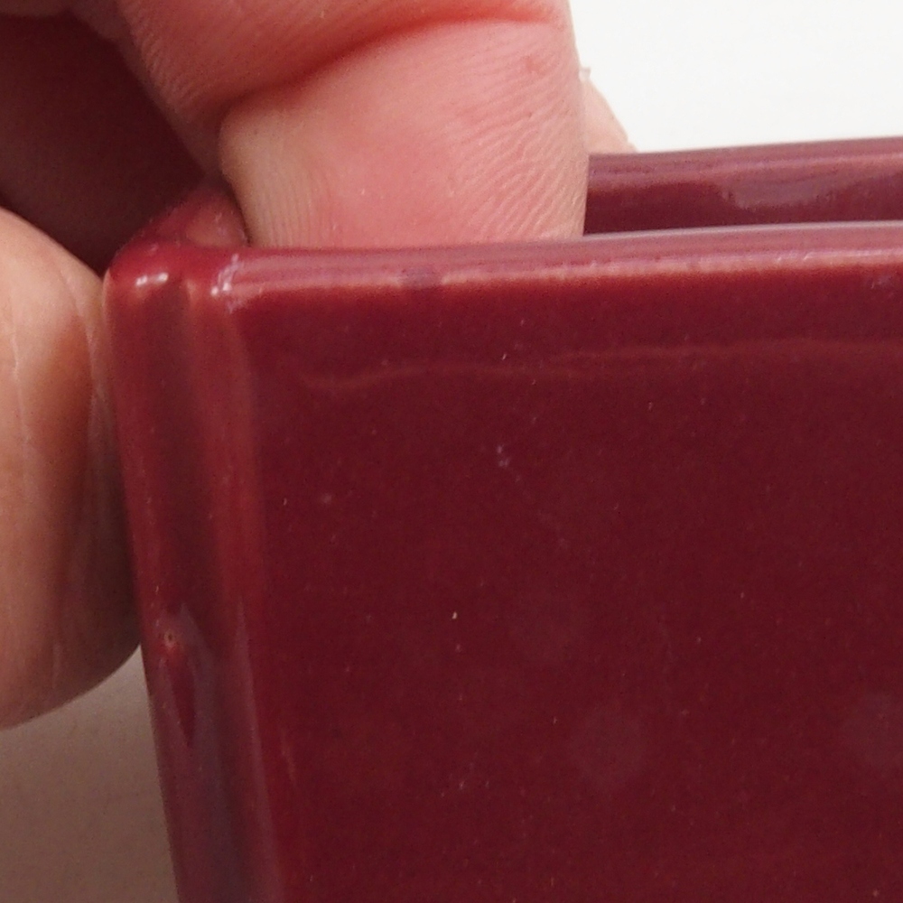 Mini-Bonsaischale 4,5 x 4,5 x 3 cm, bordeauxrot