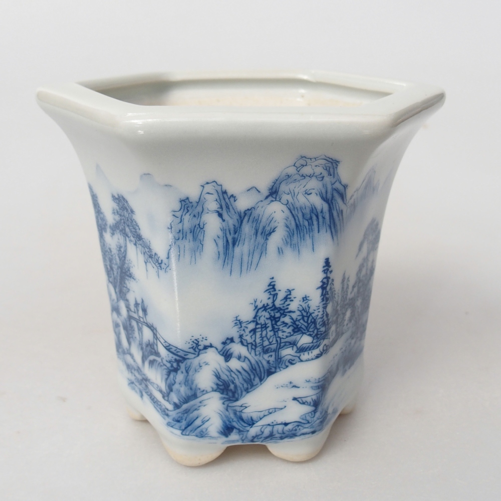 Bonsaischale aus Keramik 10 x 9 x 9 cm, Farbe weiß