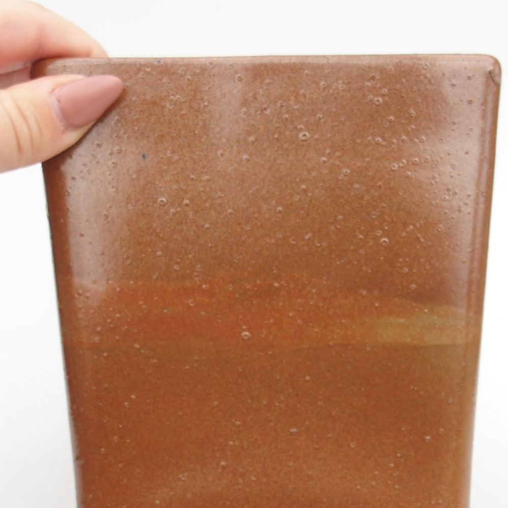 Bonsaischale aus Keramik 13 x 13 x 13,5 cm, braun