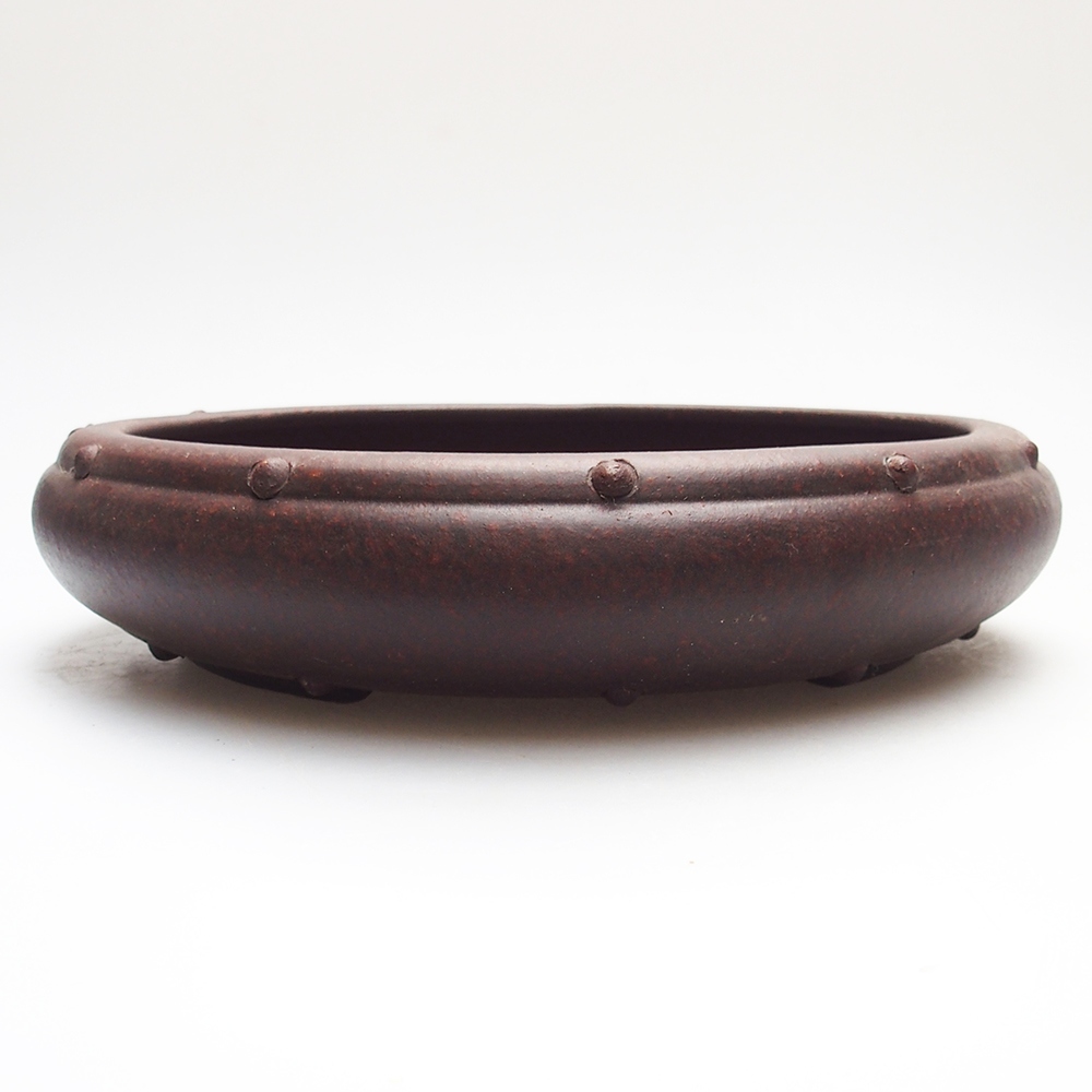 Schale 22 x 22 x 5 cm braun-rot