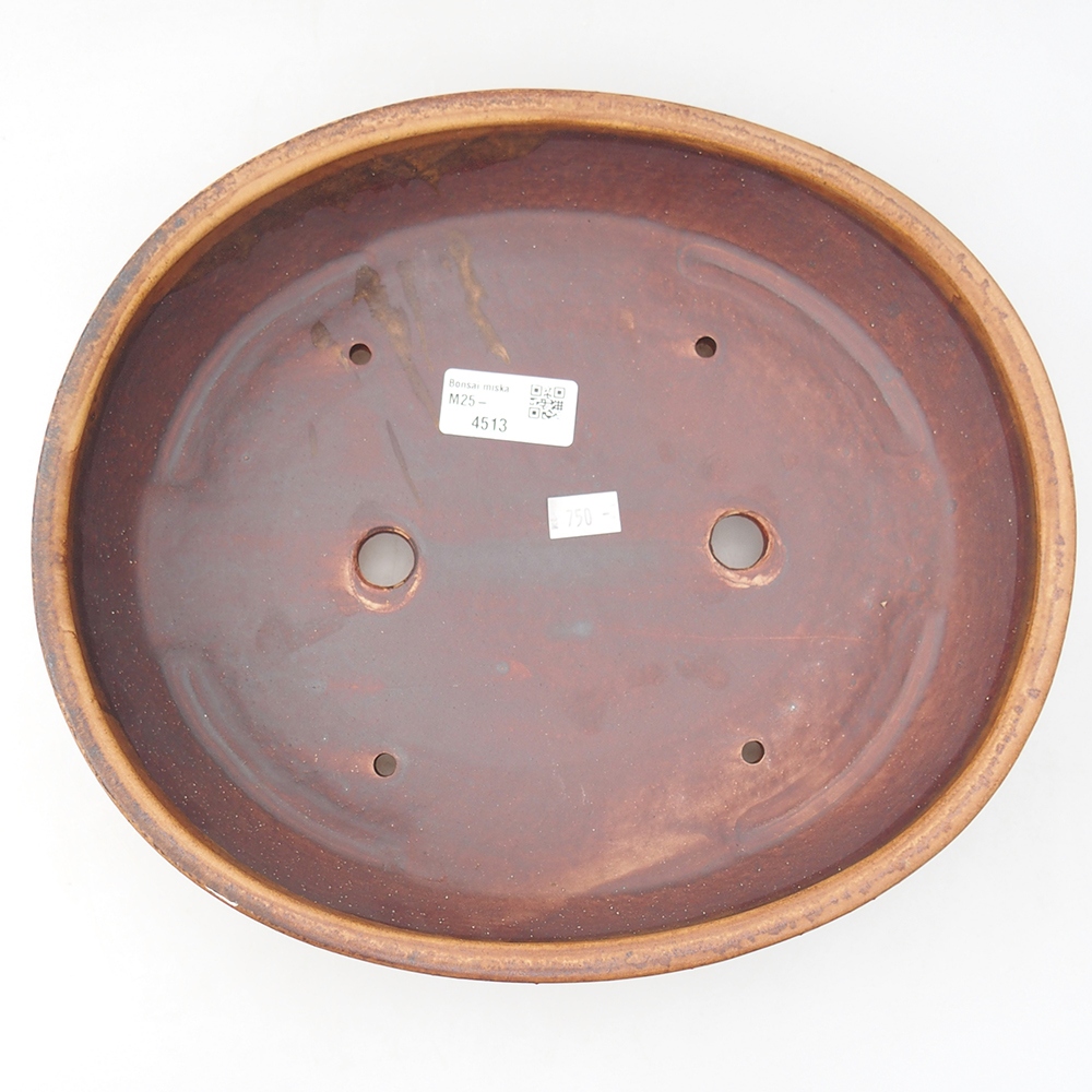 Bonsaischale aus Keramik 24 x 28 x 6 cm, braun