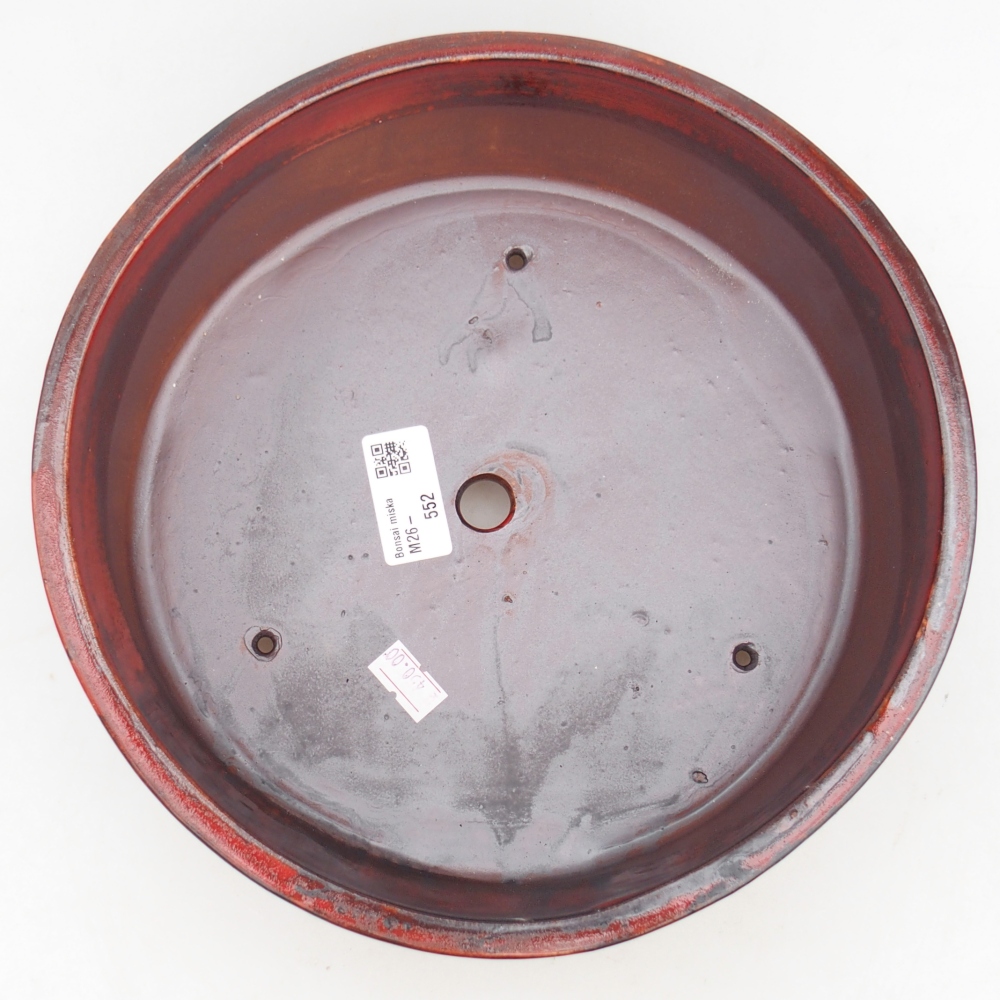 Bonsaischale aus Keramik 24,5 x 24,5 x 7 cm, Farbe rot