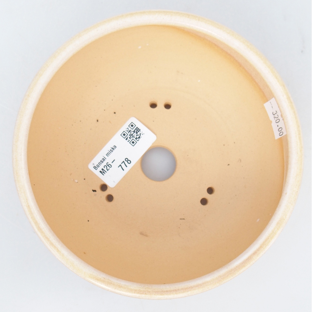 Bonsaischale aus Keramik 14,5 x 14,5 x 5,5 cm, Farbe beige