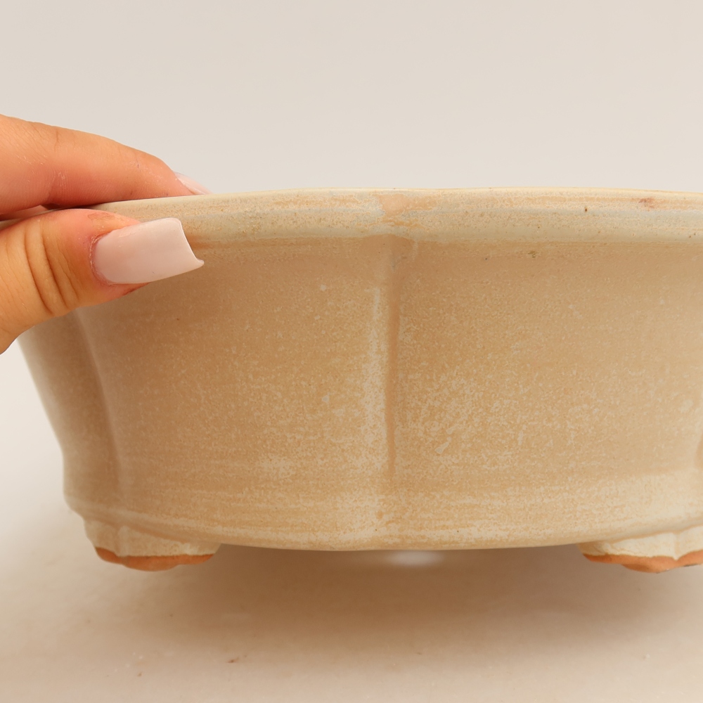 Bonsaischale aus Keramik 26 x 26 x 8 cm, Farbe beige