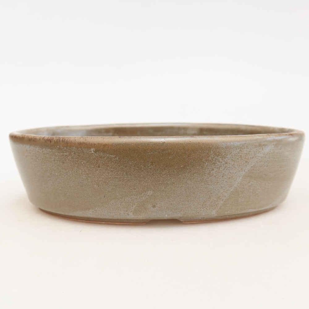 Bonsaischale aus Keramik 16,5 x 11,5 x 4,5 cm, braun