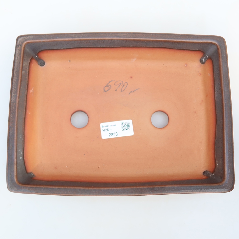 Keramikschale  26 x 20 x 5 cm, Farbe: braun