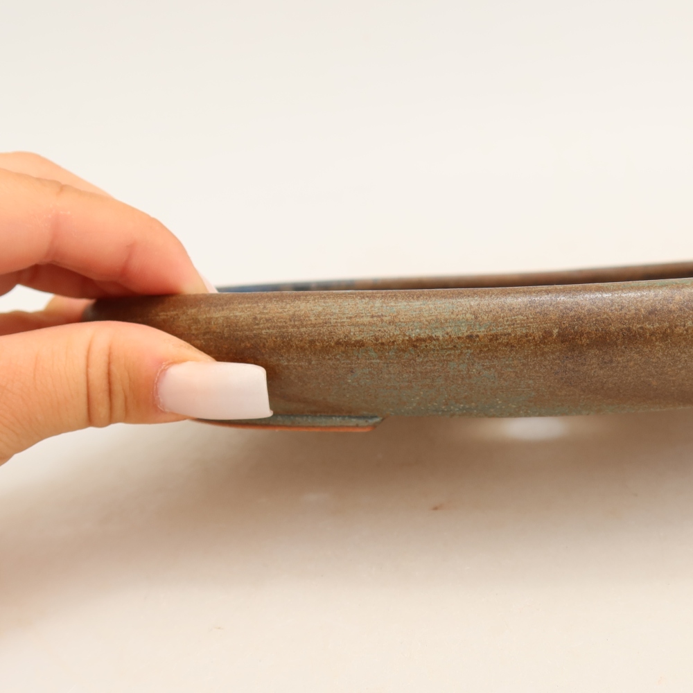 Bonsaischale aus Keramik 22,5 x 16,5 x 3 cm, braun