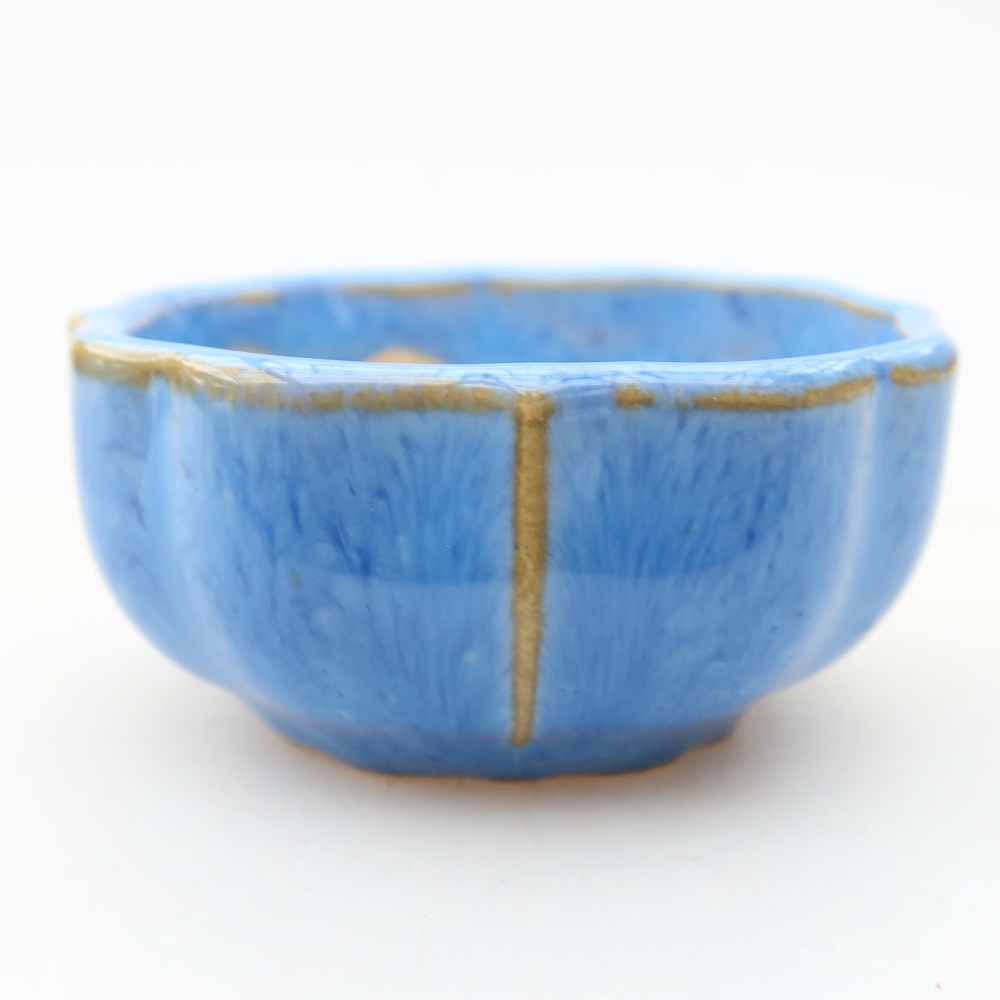 Keramik-Bonsai-Schale, 6 x 6 x 3 cm, Farbe: Blau
