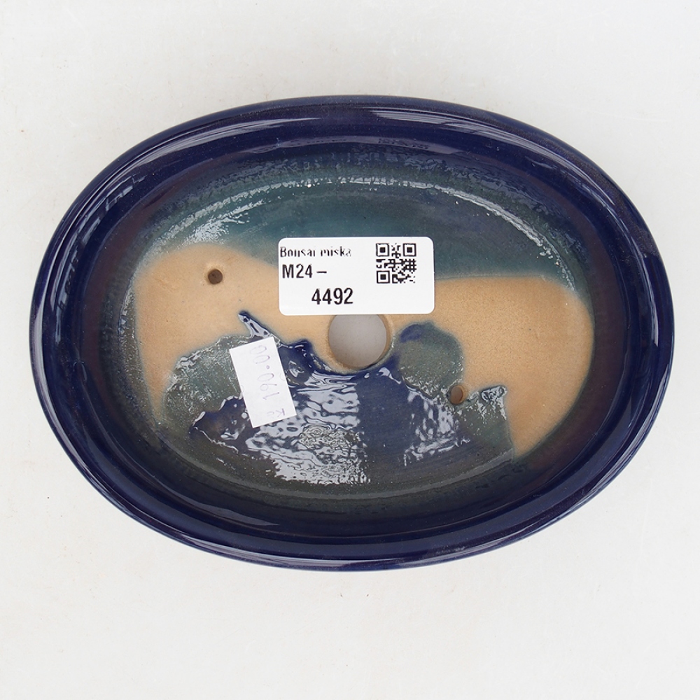 Bonsaischale aus Keramik 15 x 11 x 3,5 cm, Farbe blau