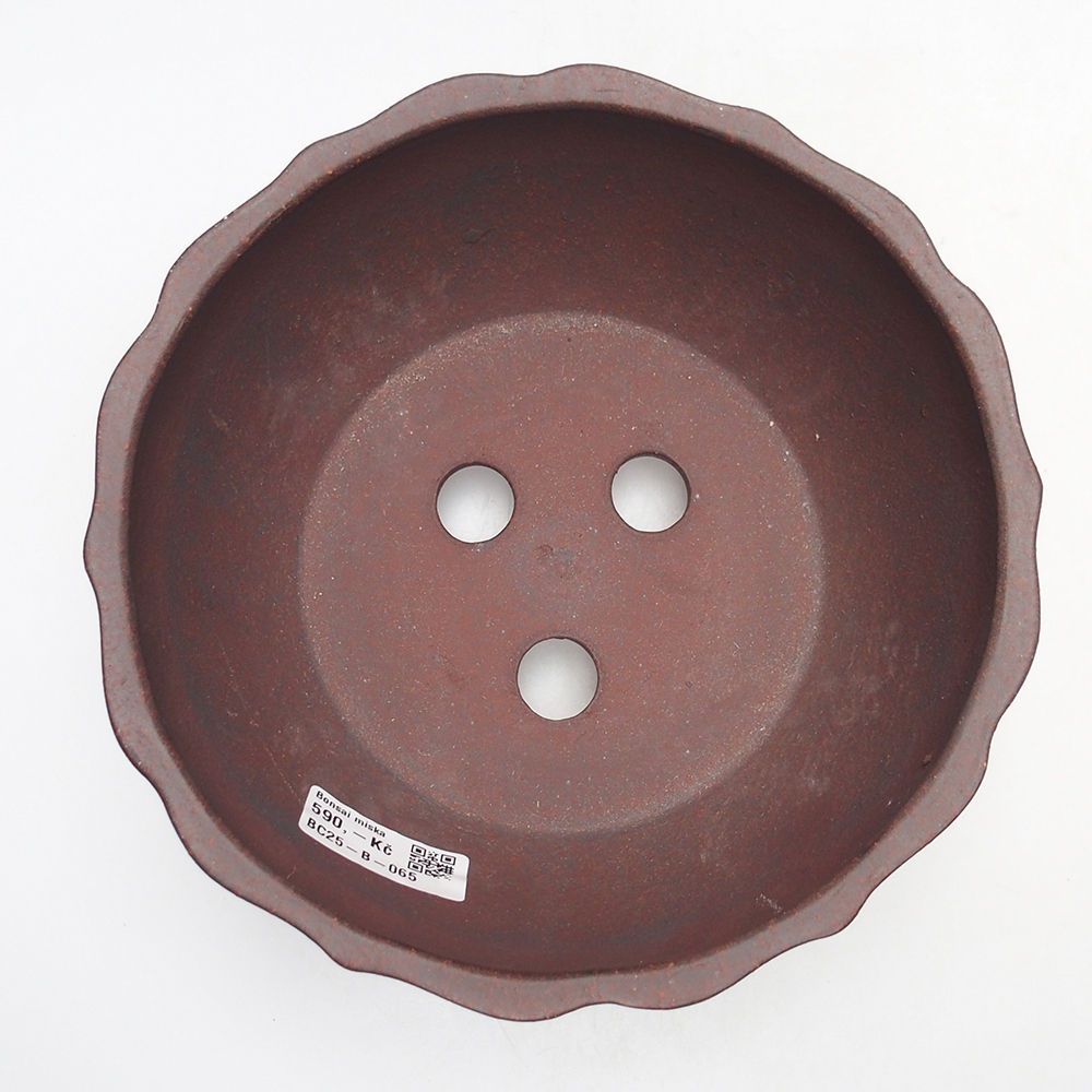 Schale 19 x 19 x 9,5 cm braun-rot