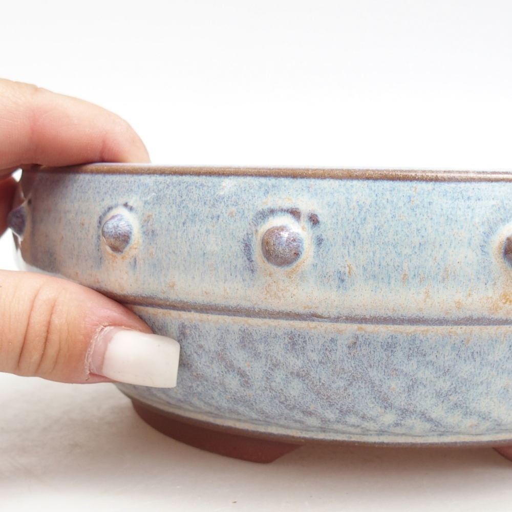 Bonsaischale aus Keramik 20 x 20 x 7 cm, Farbe blau