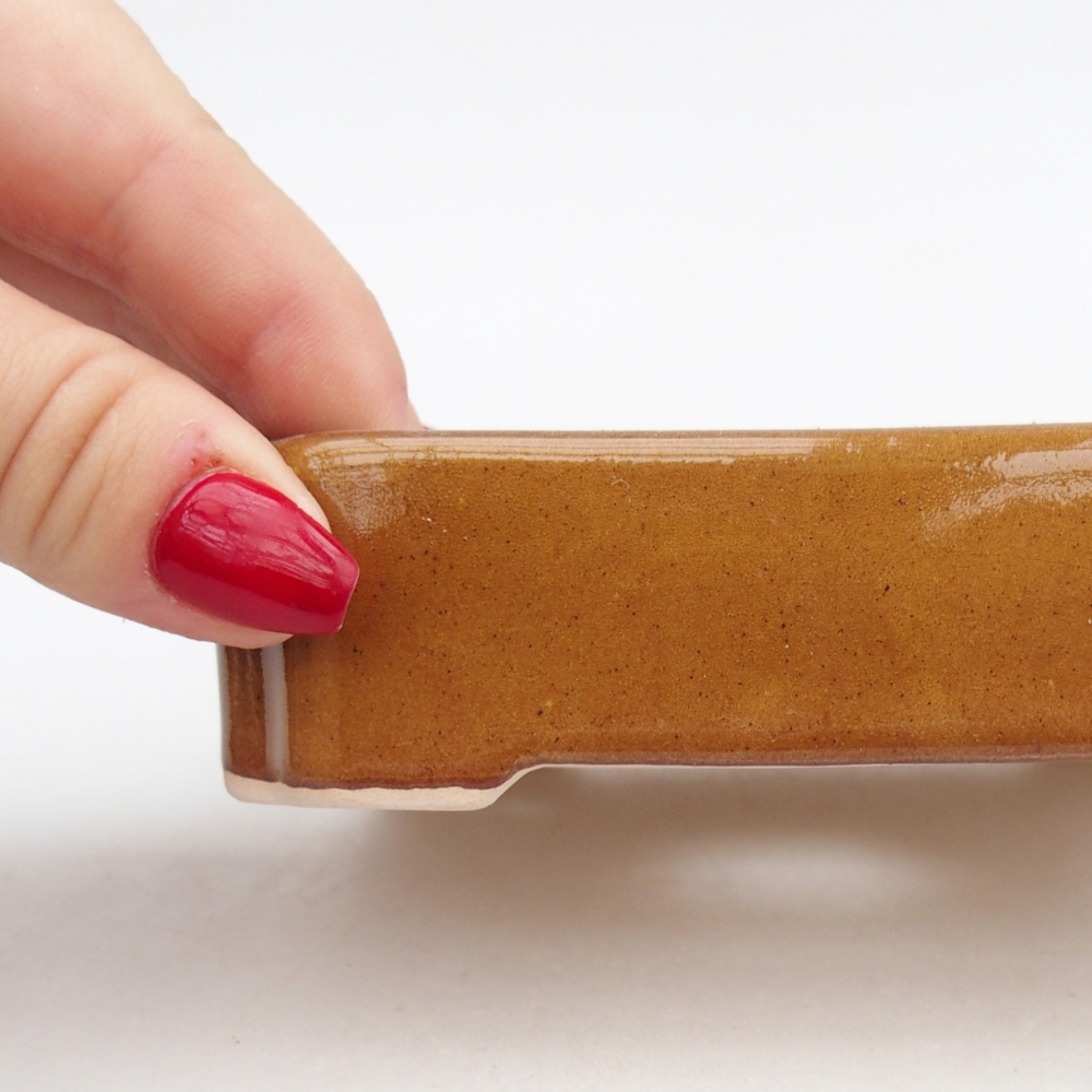 Bonsaischale aus Keramik 11 x 9 x 3 cm, braun