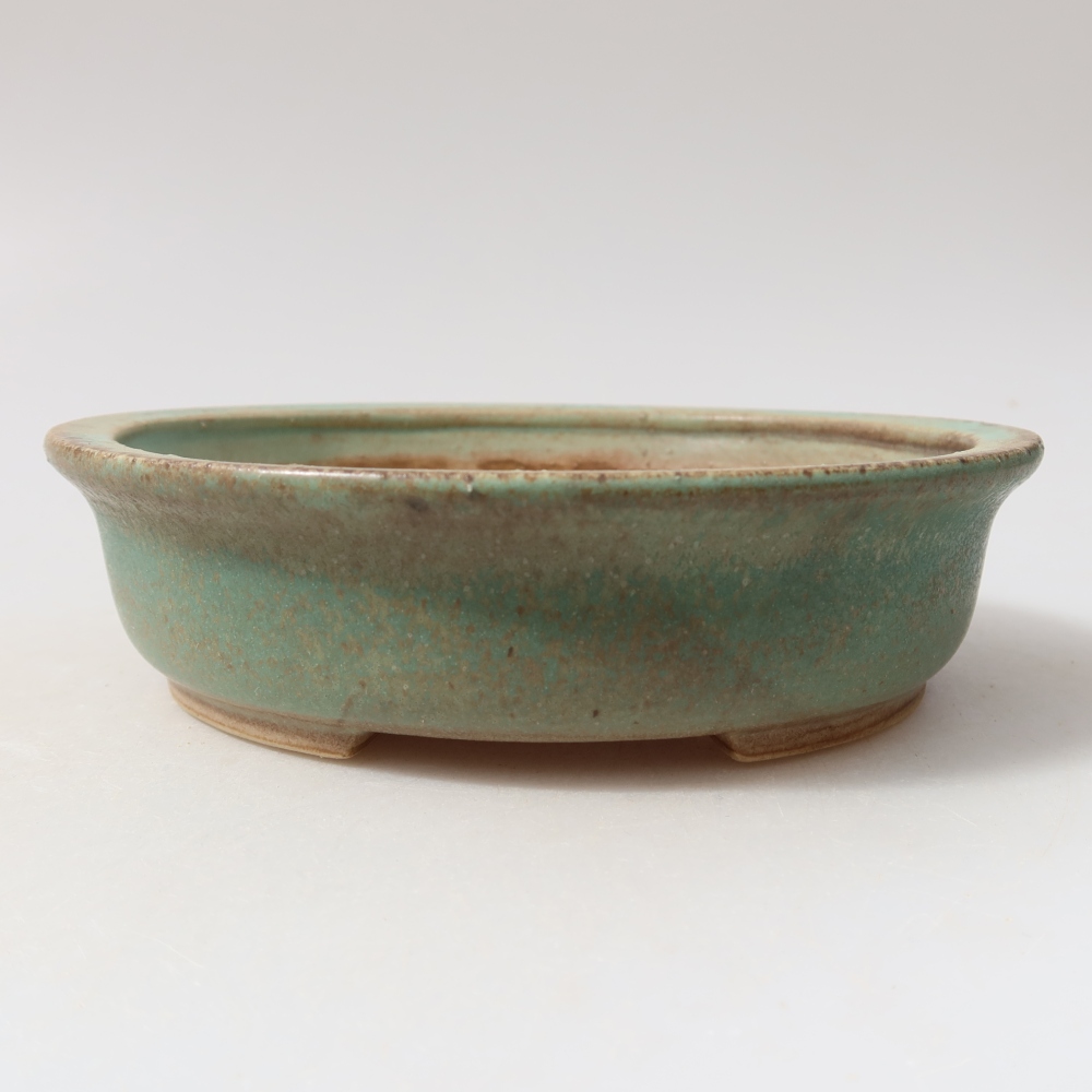 Keramik-Bonsai-Schale 15,5 x 14,5 x 4 cm, Farbe: grün