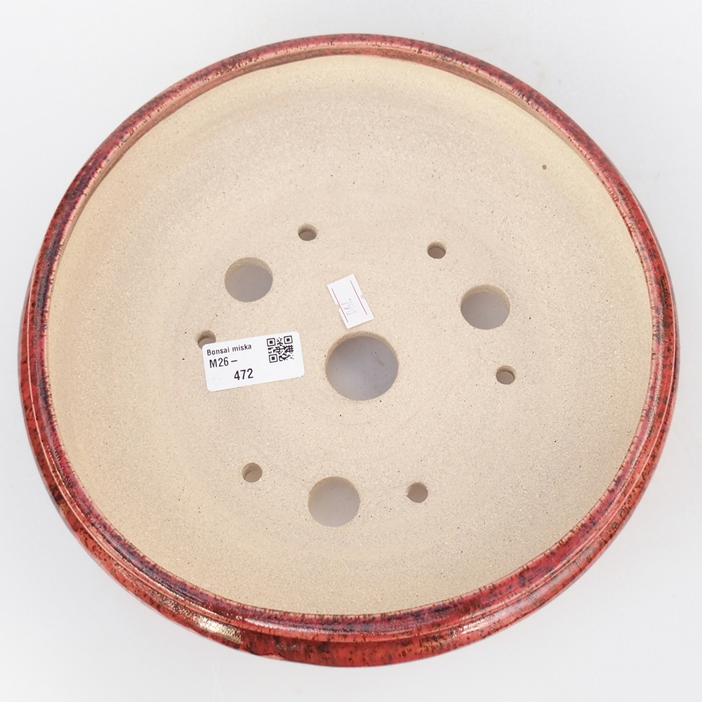 Bonsaischale aus Keramik 25 x 25 x 7,5 cm, Farbe rot