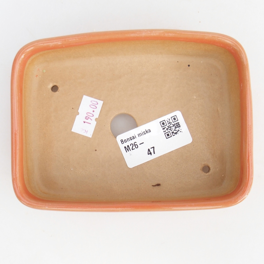 Bonsaischale aus Keramik 12,5 x 9,5 x 3,5 cm, orange