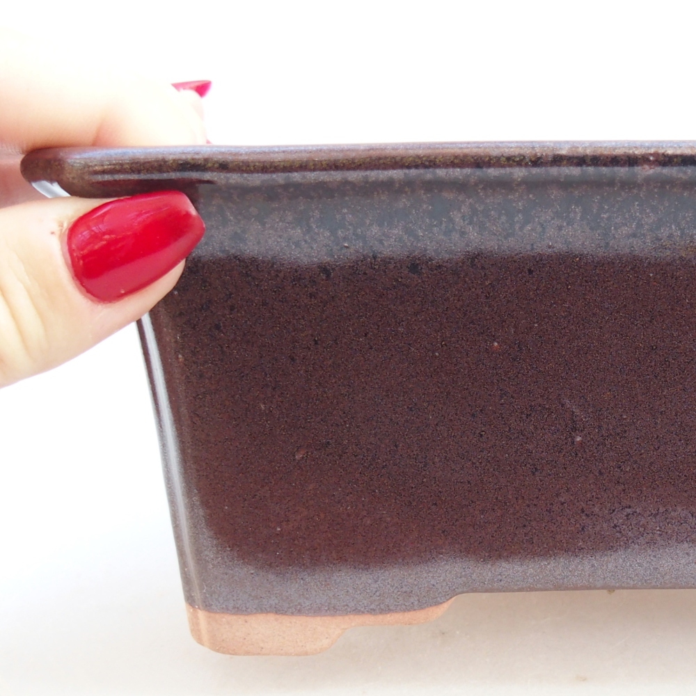 Bonsaischale aus Keramik 18 x 14 x 7 cm, metallfarben