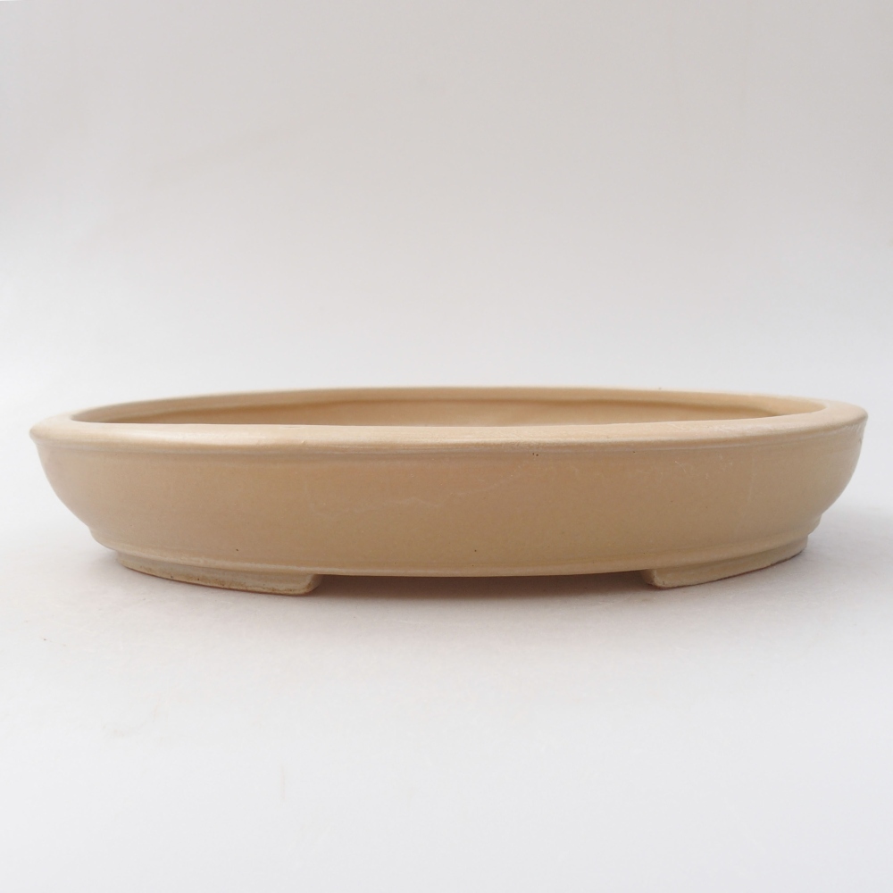 Bonsaischale aus Keramik 24,5 x 20 x 4 cm, Farbe beige