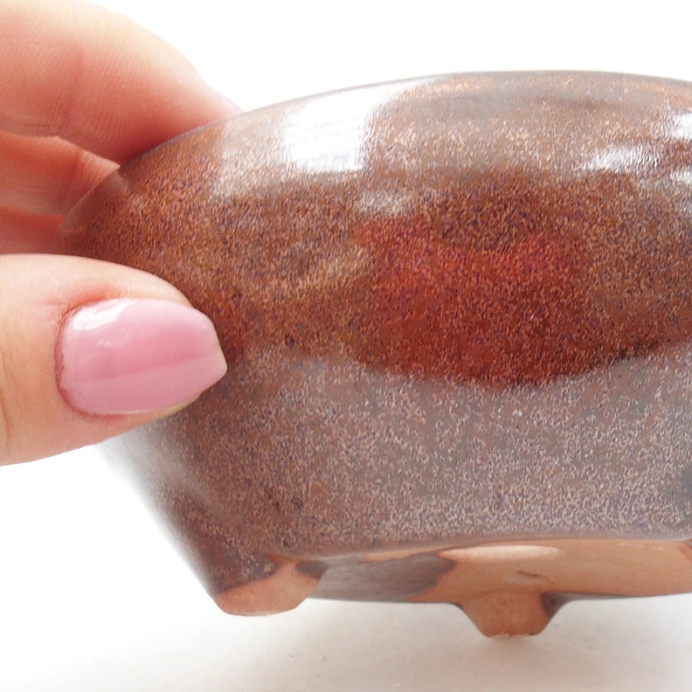 Bonsaischale aus Keramik 11 x 11 x 5 cm, braun