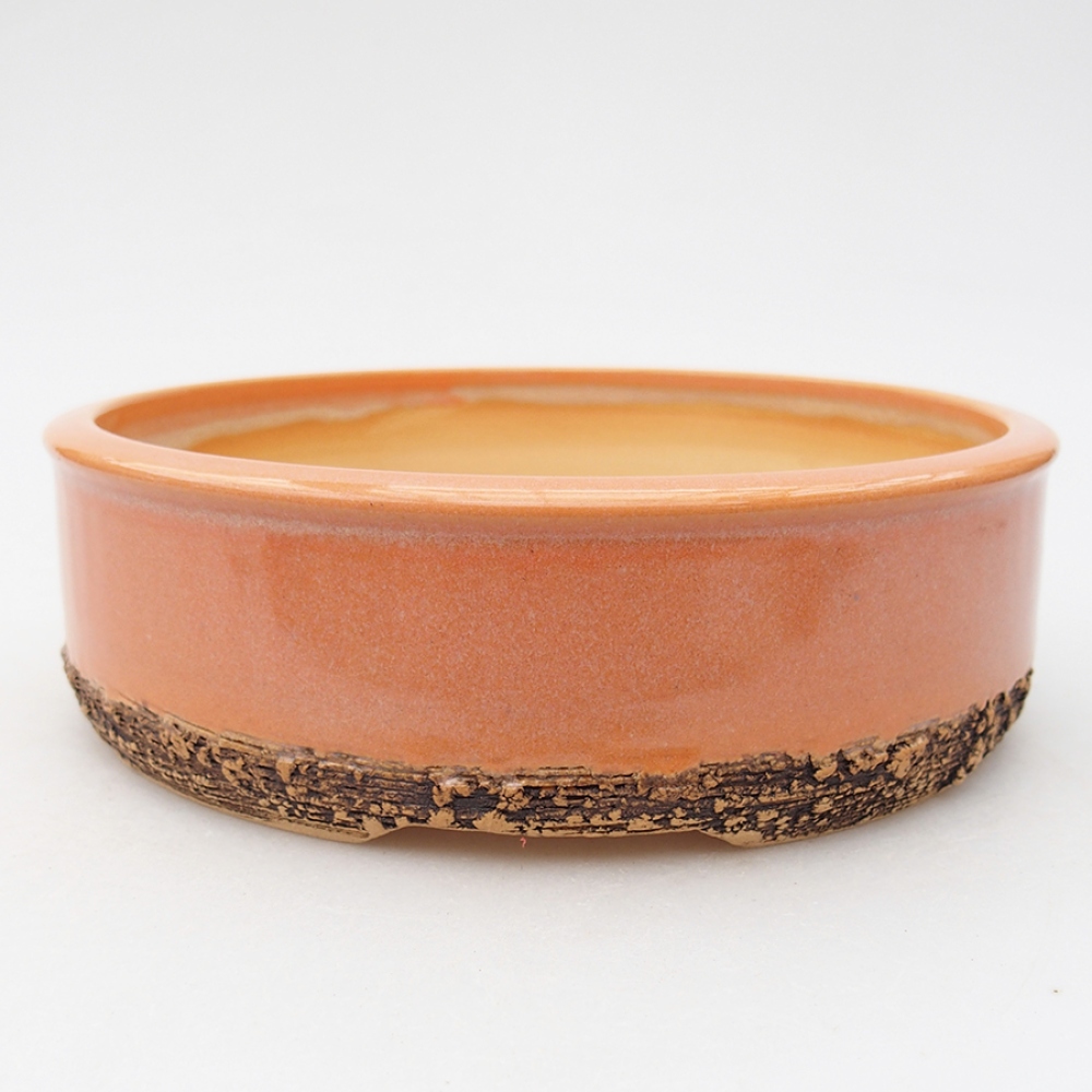 Bonsaischale aus Keramik 17,5 x 17,5 x 5 cm, orange