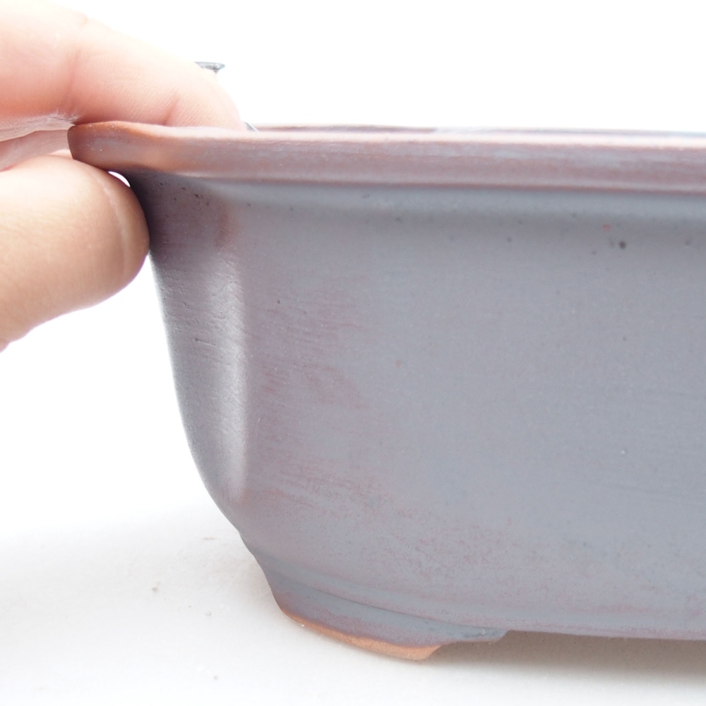 Bonsaischale aus Keramik 22,5 x 17,5 x 7,5 cm, metallfarben