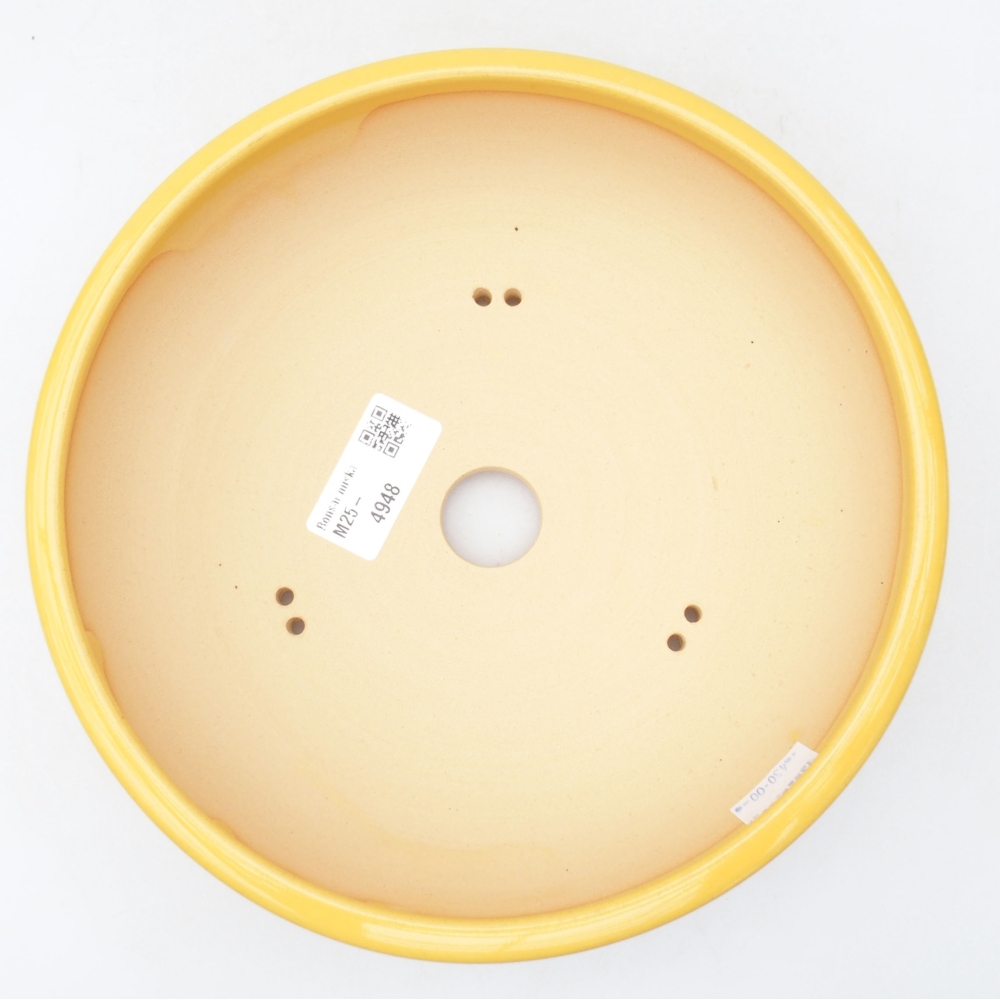 Bonsaischale aus Keramik 20,5 x 20,5 x 6 cm, gelb