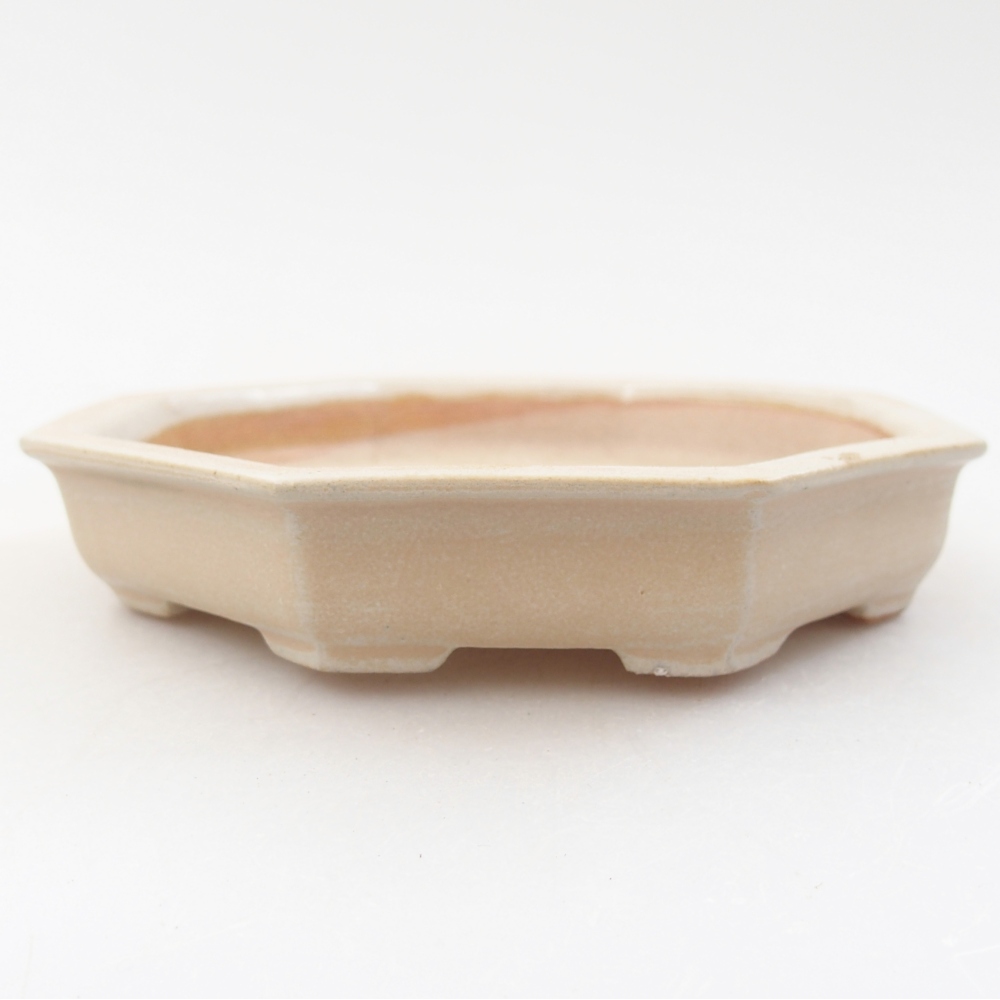 Bonsaischale aus Keramik 11,5 x 11,5 x 2 cm, Farbe beige