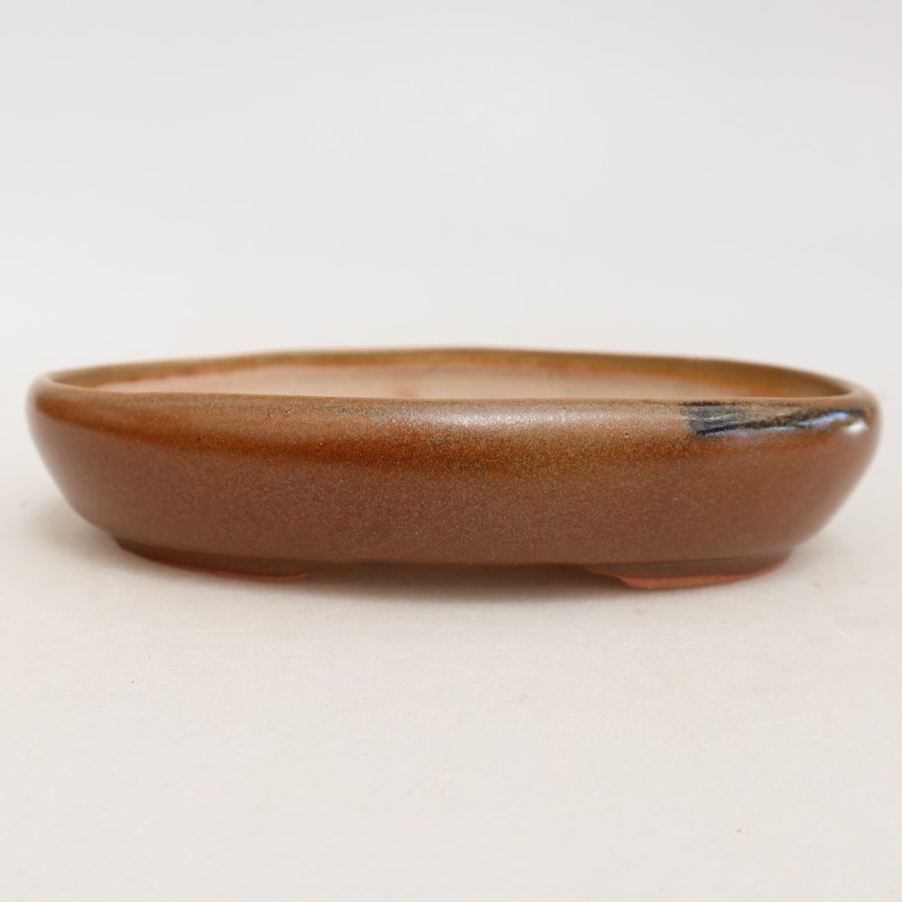Keramik-Bonsai-Schale, 13 x 9,5 x 2,5 cm, Farbe: braun