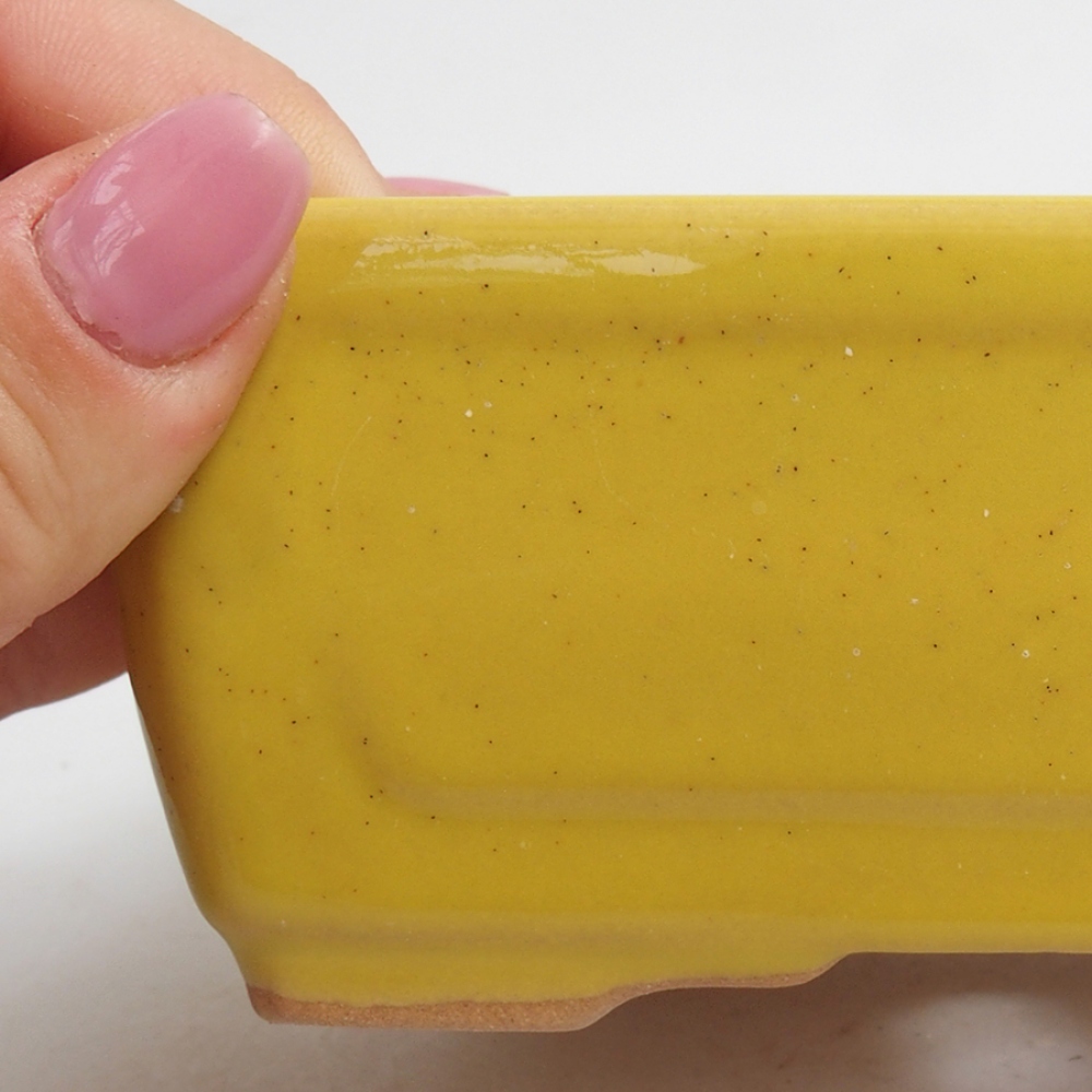 Bonsaischale aus Keramik 13 x 10 x 5 cm, gelb