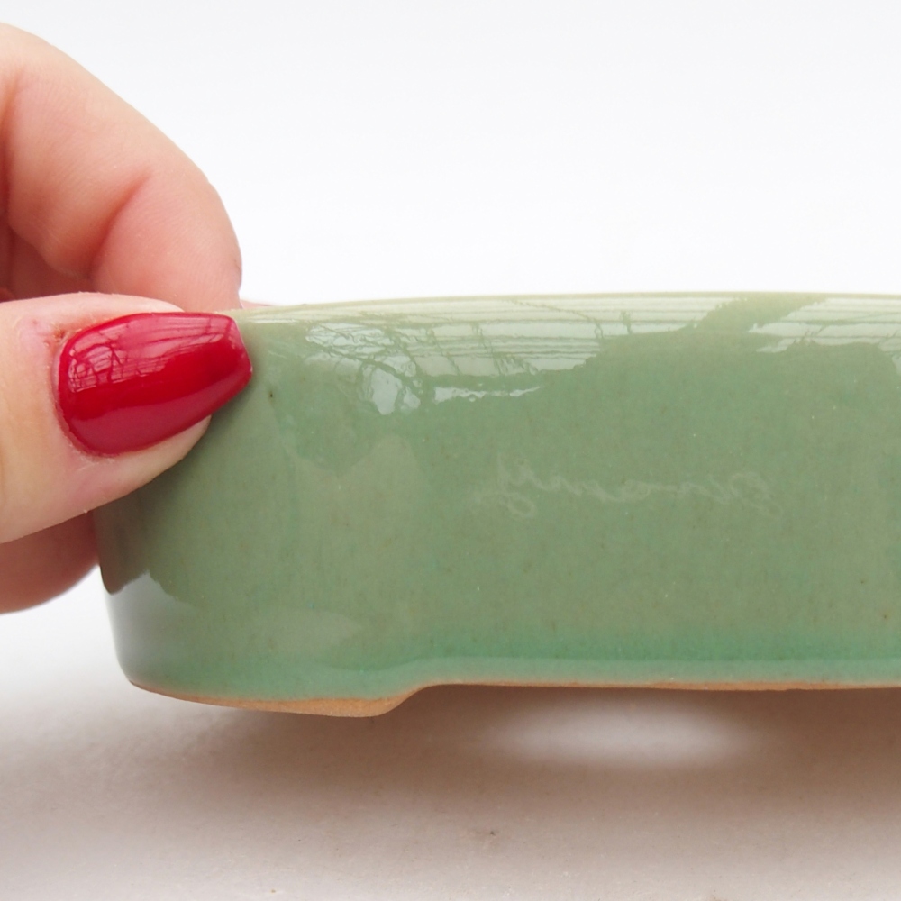 Bonsaischale aus Keramik 12,5 x 10 x 3,5 cm, grün