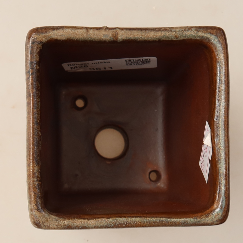 Keramik-Bonsai-Schale 7,5 x 7,5 x 10 cm, Farbe: braun