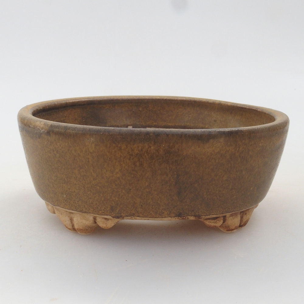 Bonsaischale aus Keramik 10 x 8,5 x 4 cm, braun