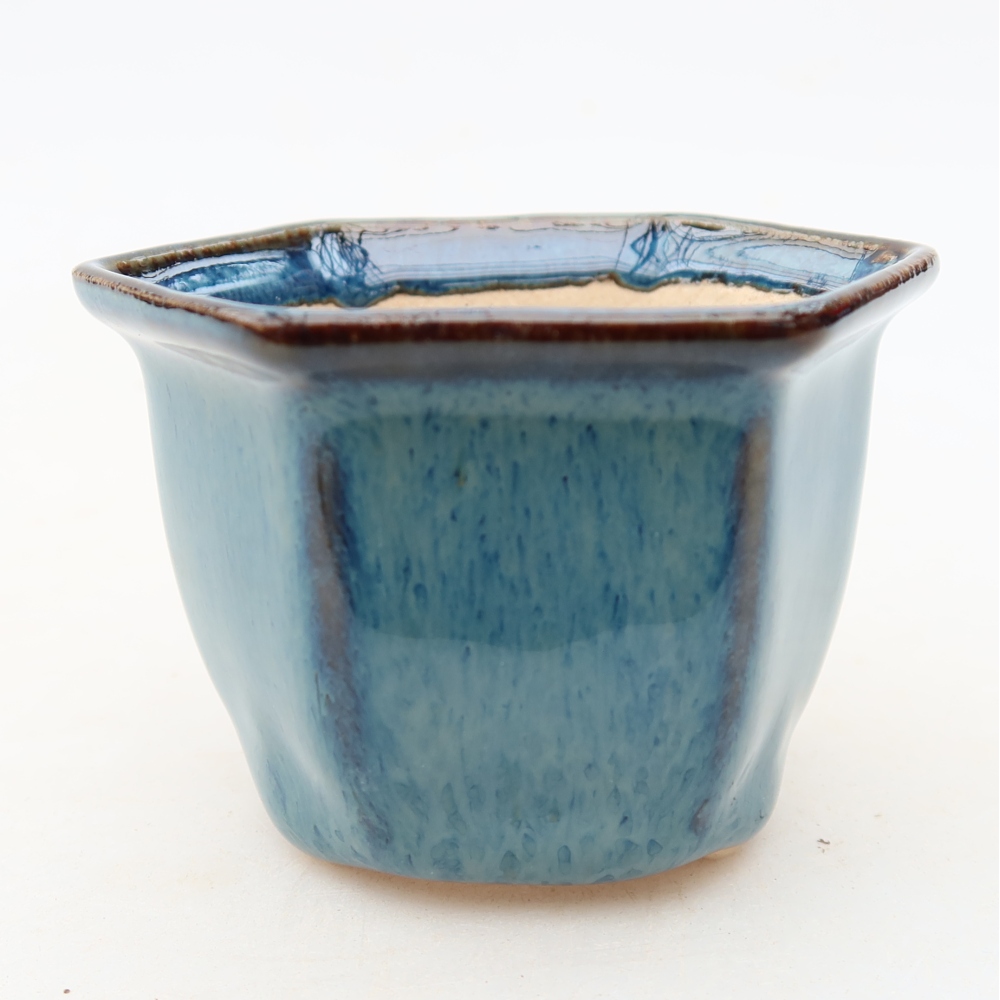 Keramik-Bonsai-Schale, 7 x 6,5 x 5 cm, Farbe: Blau